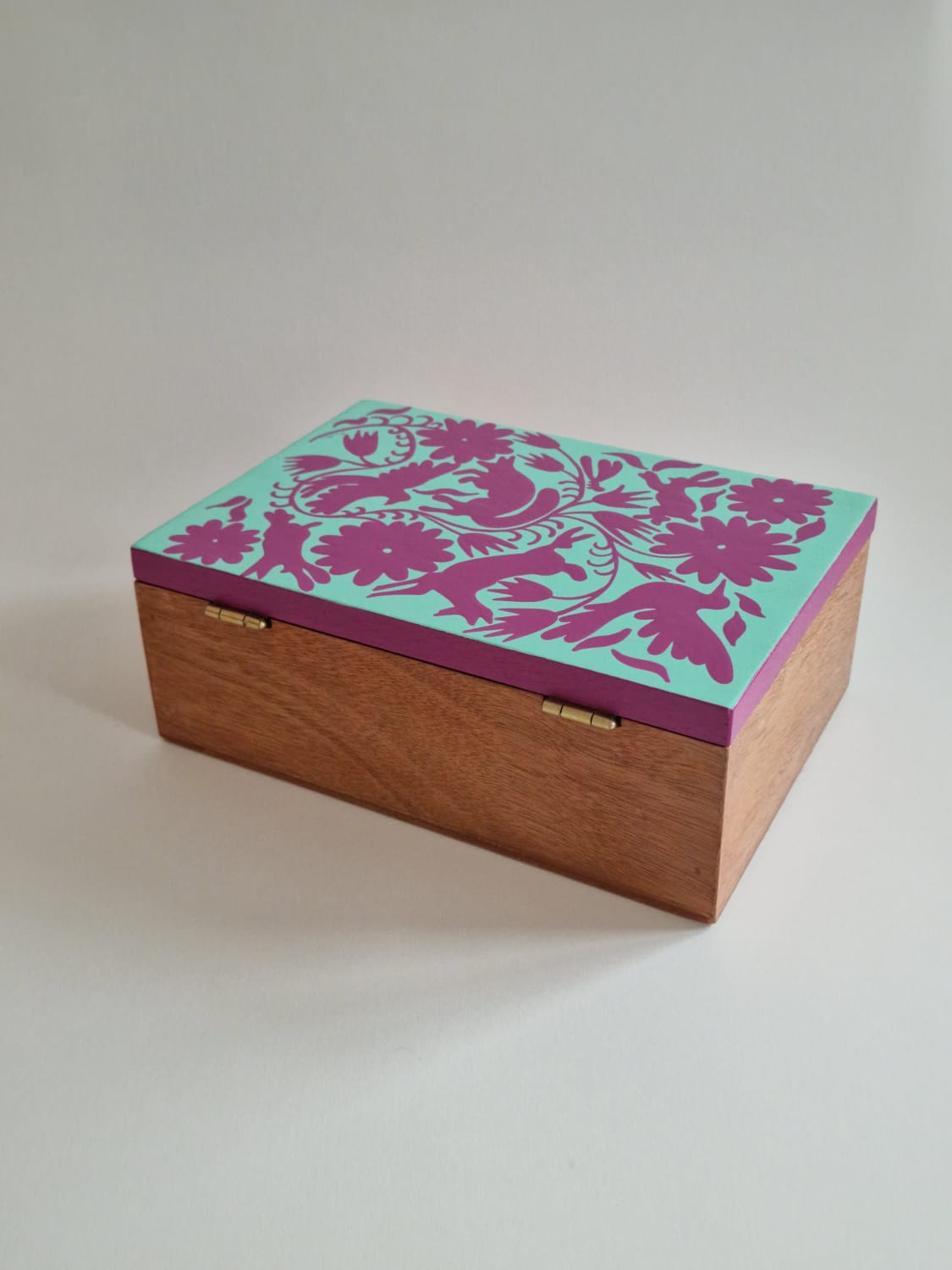 Tenango Wooden Tea-Box | Pink