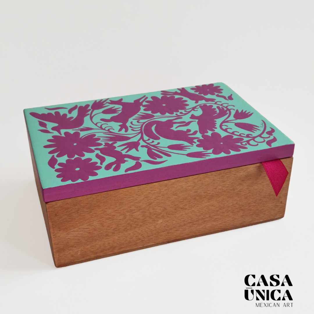 Tenango Wooden Tea-Box | Pink