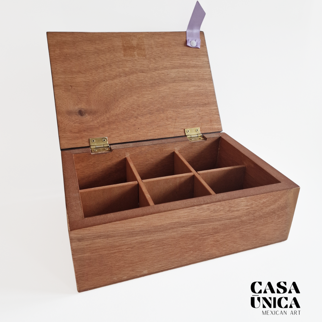 Tenango Wooden Tea-Box | Brown