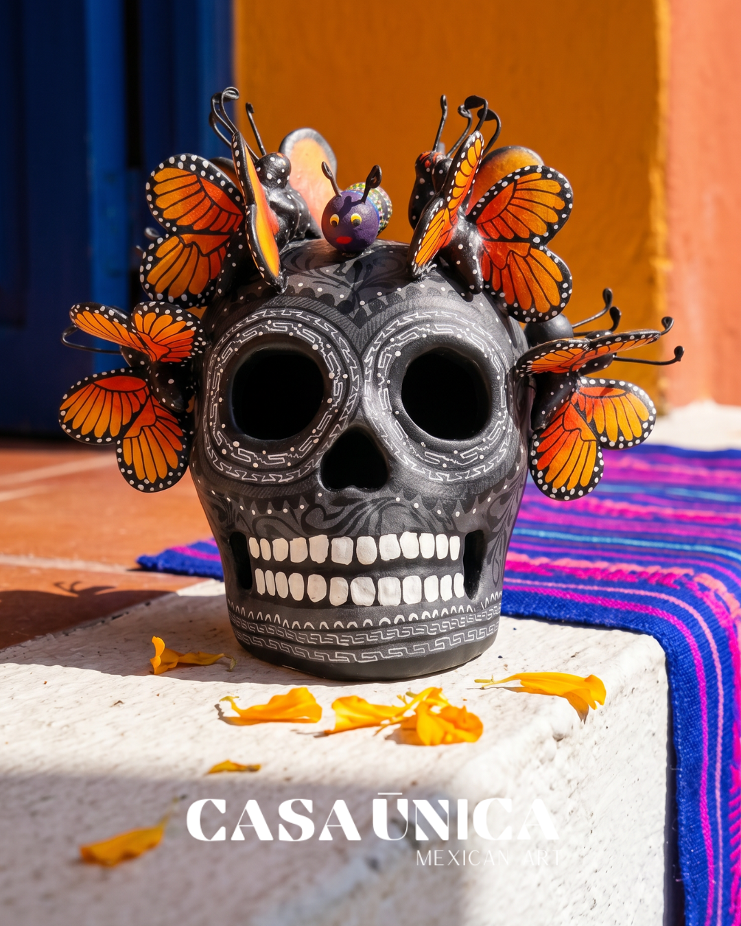 Día de Muertos Skull | Obsidian Black