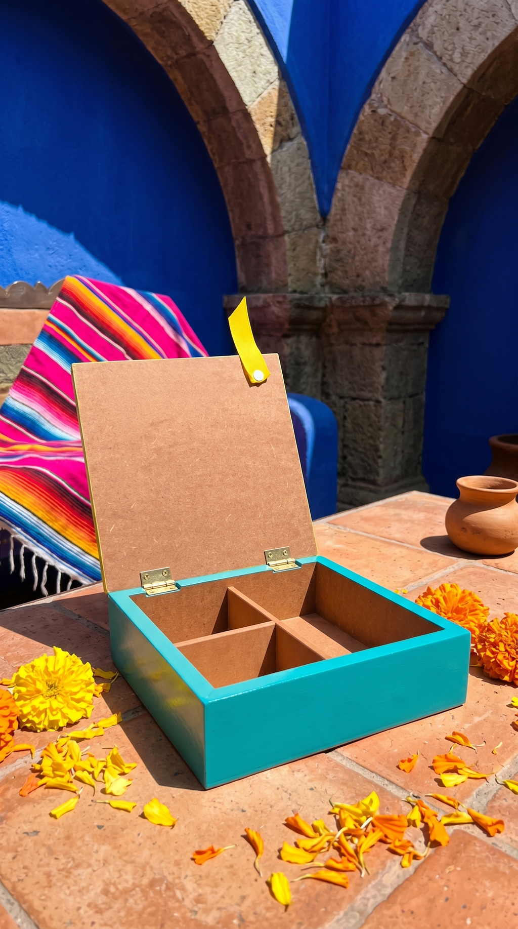 Tenango Wooden Box | Green