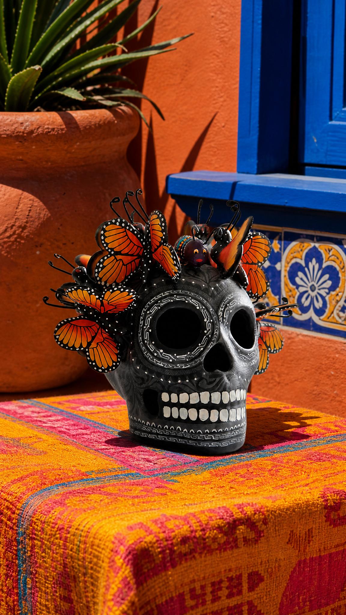 Día de Muertos Skull | Obsidian Black