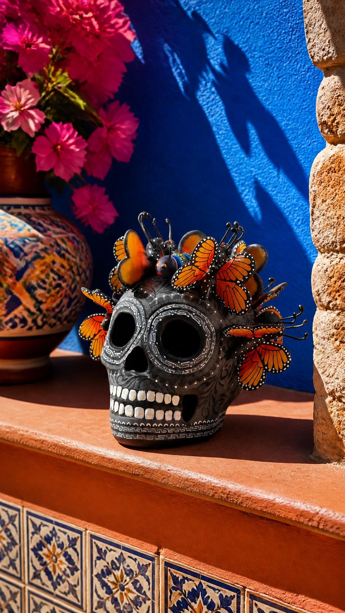 Día de Muertos Skull | Obsidian Black