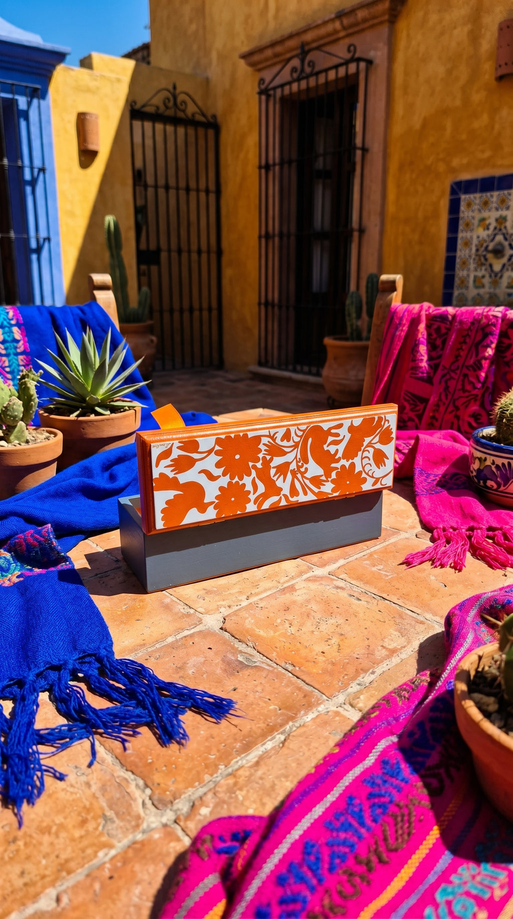Tenango Wooden Box | Orange