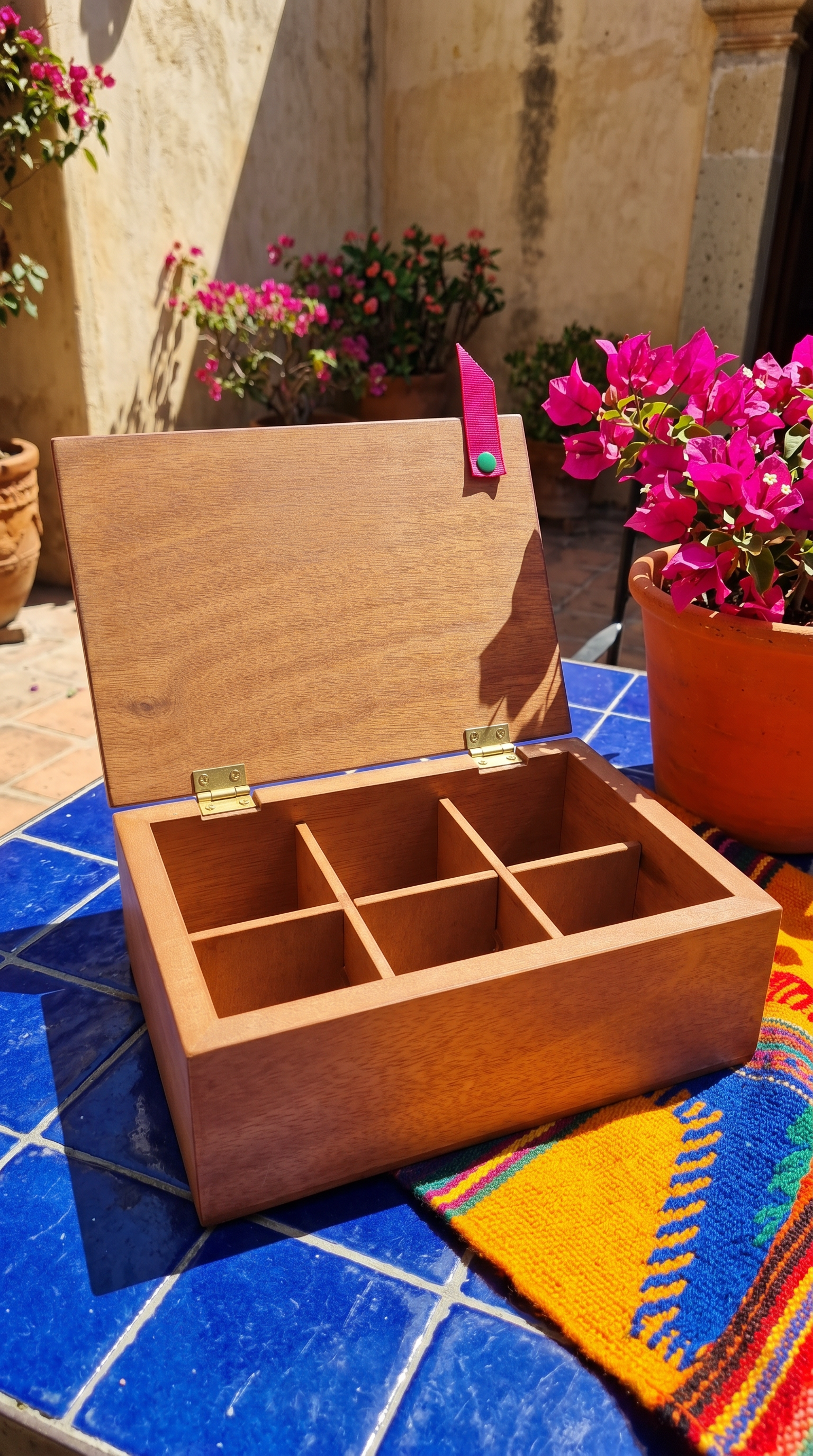 Tenango Wooden Box | Pink